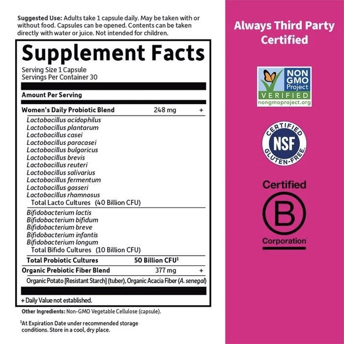 Dr. Formulated Probiotics Once Daily Women's Shelf-Stable 30 Capsules